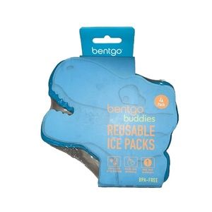 Bentgo Buddies Reusable Ice Packs Slim Dinosaur Ice Packs for Lunch Boxes 4 Pack